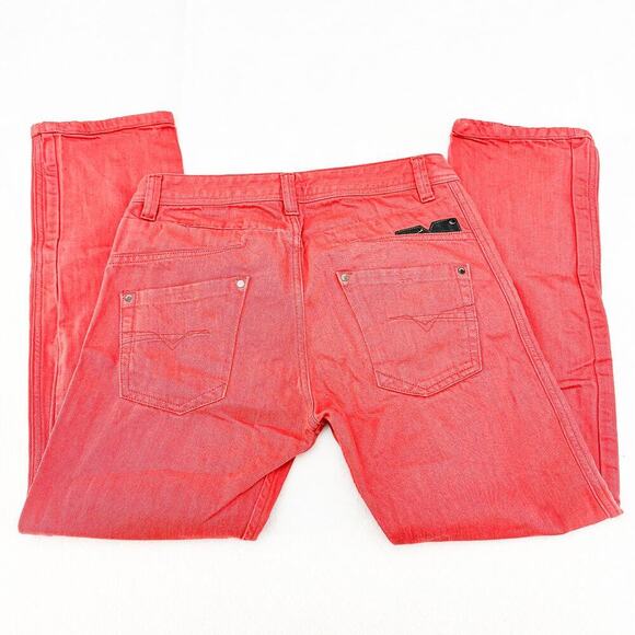 Diesel Darron Regular Slim Tapered Leg Denim Jeans Red Size 30 x 32 L - Picture 5 of 10